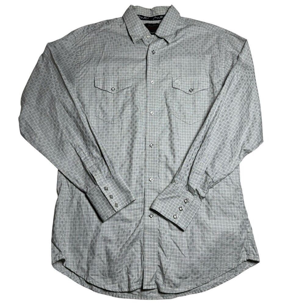 Wrangler George Strait Troubadour Shirt Men L? White Western Diamond Pearl Snap